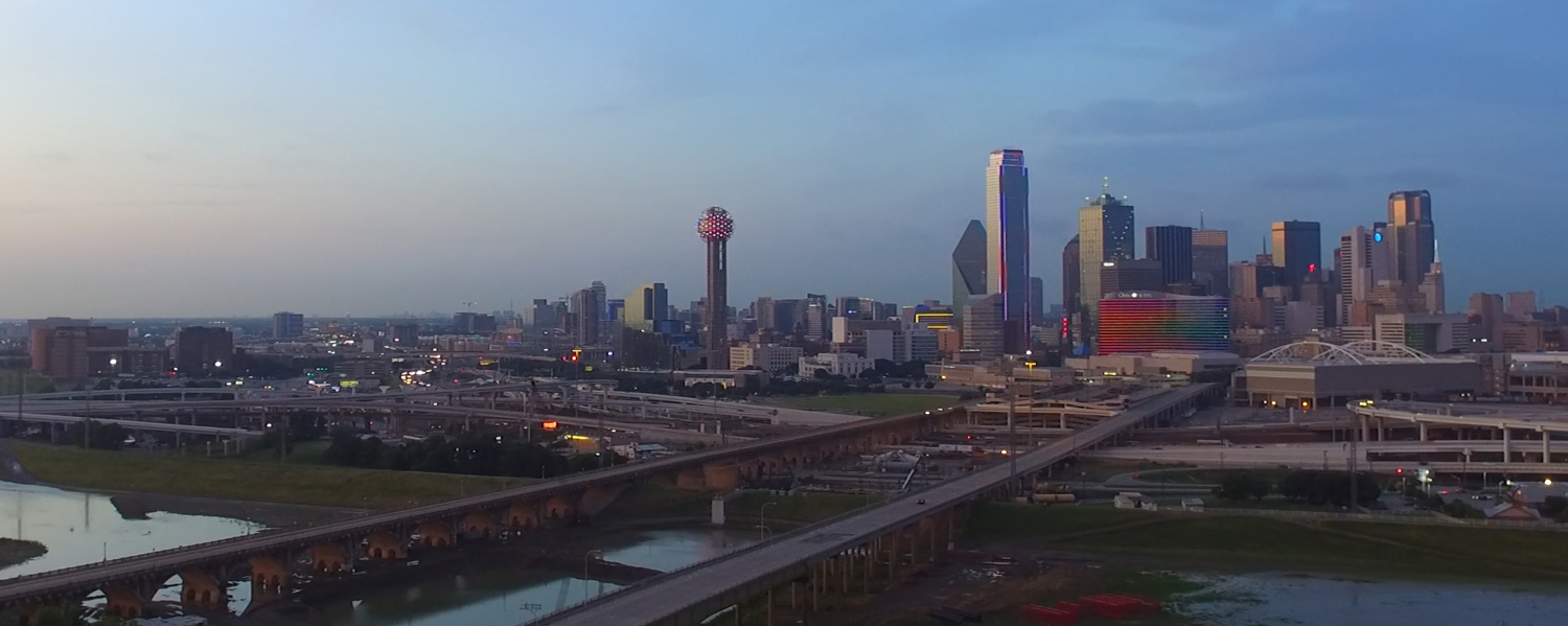 Drone shot from South Dallas Looking North